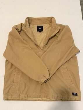 Vans Blake Corduroy Anorak Men’s XL Taos Taupe Half-Zip Lined Jacket